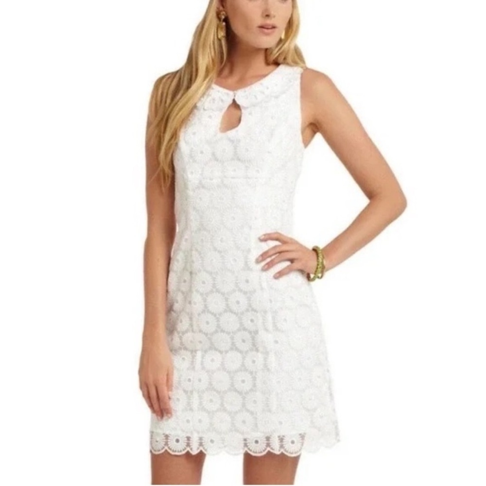 Lilly Pulitzer Nicci Resort‎ Pinwheel Organza Dress White Womens 2